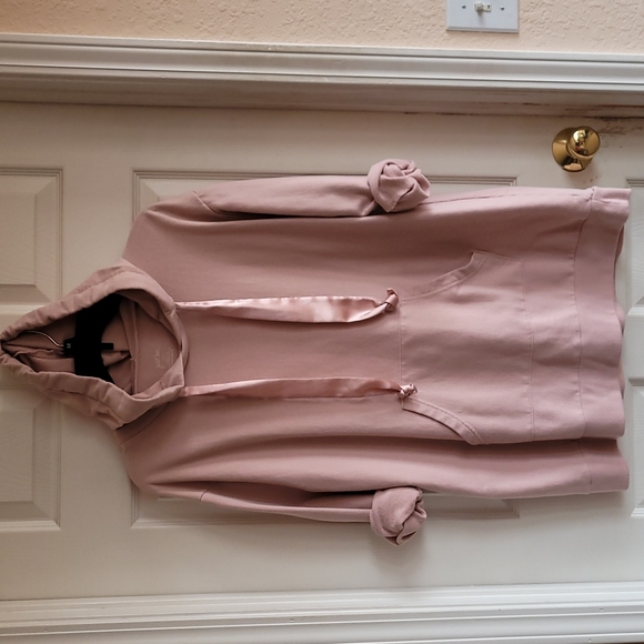 just be Tops - Silky/Satin Drawstring Hoodie